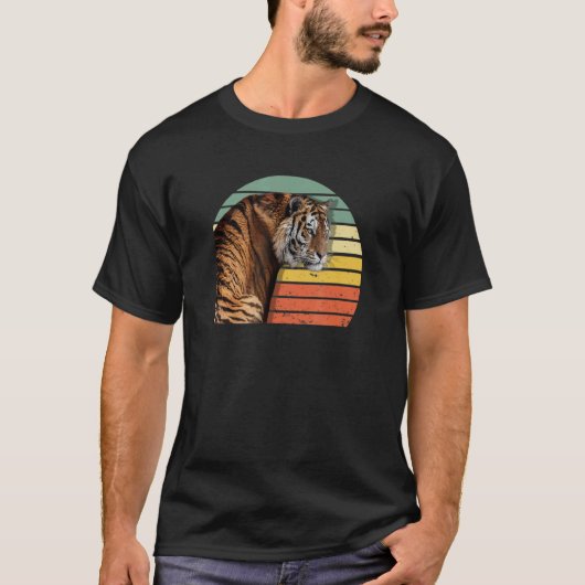 T-shirt Sibérie Tigre en voie de disparition Animal Rétro (Devant)