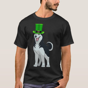 T-shirt Sibérien Husky Leprechaun Casquette Pour Sibérien 