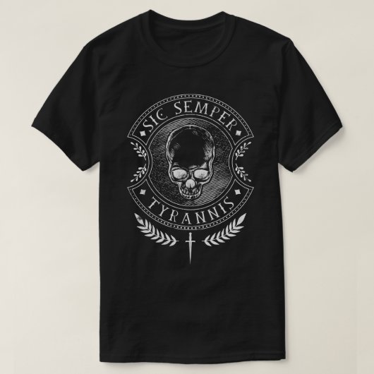 T-shirt Sic Semper Tyrannis Coussin (Design devant)