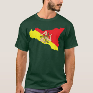T-shirt Sicile Drapeau Carte Italie Royaume sicilien Itali