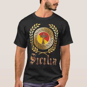 T-Shirt Sicile Drapeau et Crucifix