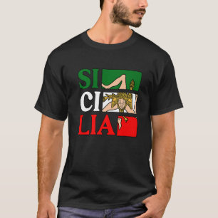 T-shirt Sicile Drapeau Sicile Palerme Italie 11