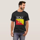T-shirt Sicile - Fierté du drapeau sicilien (Devant entier)