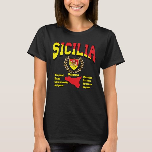 T-shirt Sicilia 9 provinces (Devant)