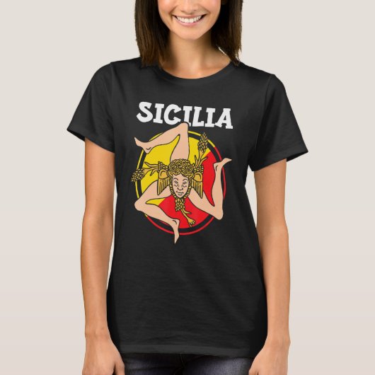 T-shirt Sicilia Flag Sicily Palermo Italy 1 (Devant)