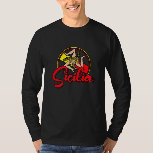 T-shirt Sicilia Flag Sicily Palermo Italy  18 (Devant)