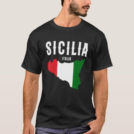 T-shirt Sicilia Flag Sicily Palermo Italy 19 (Devant)