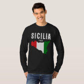 T-shirt Sicilia Flag Sicily Palermo Italy 19 (Devant entier)