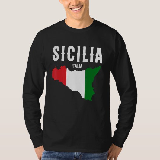 T-shirt Sicilia Flag Sicily Palermo Italy 19 (Devant)