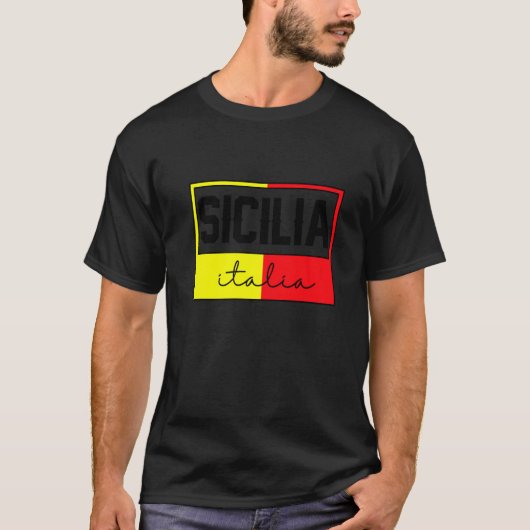 T-shirt Sicilia Flag Sicily Palermo Italy  33 (Devant)