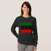 T-shirt Sicilia Flag Sicily Palermo Italy 37 (Devant entier)