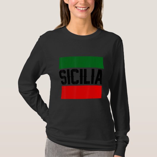 T-shirt Sicilia Flag Sicily Palermo Italy 37 (Devant)