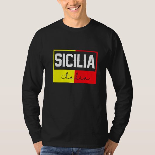 T-shirt Sicilia Flag Sicily Palermo Italy  39 (Devant)