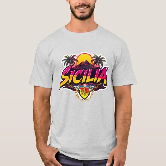 T-shirt Sicilia Mt.Etna Conception (Devant)