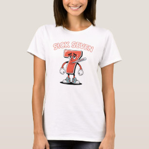 T-shirt Sick Seven 67  Costume Amusant Création de jeux de