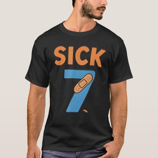 T-shirt Sick Seven Meme Tee Six Seven Fun Wordplay (Devant)