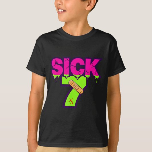 T-shirt Sick Seven Meme Tee Six Seven Fun Wordplay Drip (Devant)