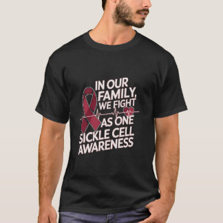 T-shirt Sickle Cell Awareness Heartbeat We Fight As One An