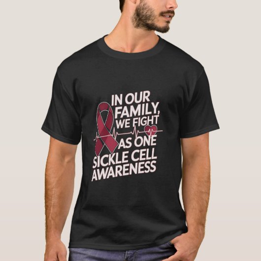 T-shirt Sickle Cell Awareness Heartbeat We Fight As One An (Devant)