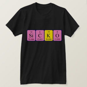 T-shirt Sicko tableau périodique chemise mot