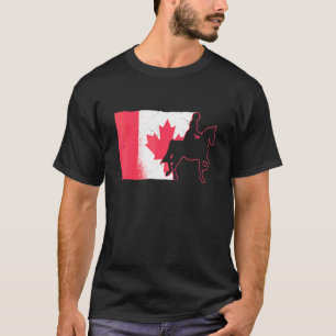 T-shirt Siège de selle équestre Canada Drapeau Cheval Équi