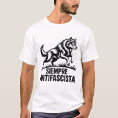 T-shirt Siempre Antifascista Wolf Pack Anti Fascism Protes (Devant)