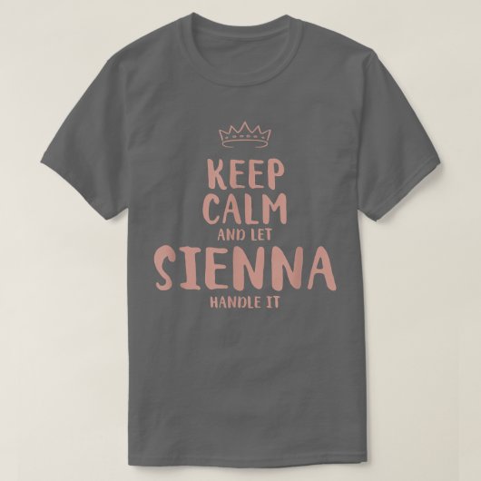 T-shirt Sienna Keep Calm Personalized Name Friends Funny B (Design devant)