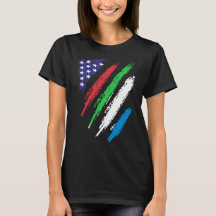 T-shirt Sierra Leone American Grosse Drapeau USA Patriot H