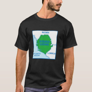 T-shirt Sierra Leone Carte politique aux couleurs du drape
