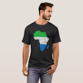 T-shirt Sierra Leone Drapeau Afrique Continent Silhouette  (Devant entier)