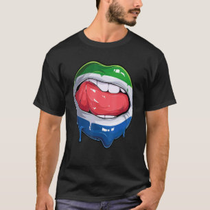 T-shirt Sierra Leone Drapeau Bouche de football Sierra Léo