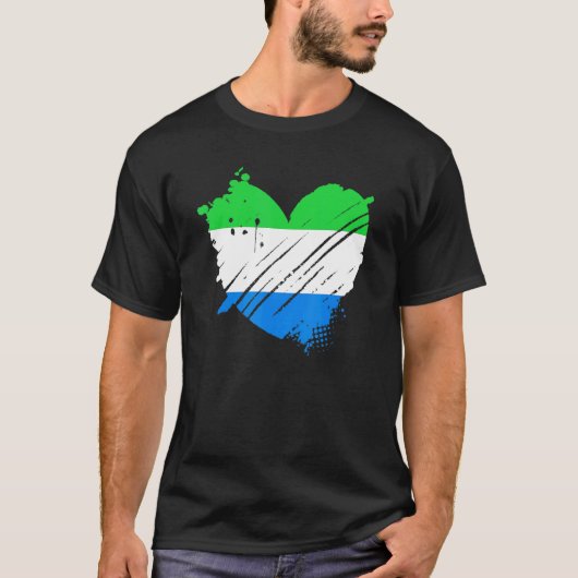 T-shirt Sierra Leone Drapeau J'aime ADN Sierra Leoner (Devant)