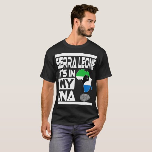 T-shirt Sierra Leone It_s dans mon ADN avec drapeau Afriqu (Devant entier)