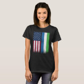T-shirt Sierra Leone Sierra Leonean American Flags Proud U (Devant entier)
