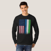 T-shirt Sierra Leone Sierra Leonean American Flags Proud U (Devant entier)