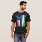 T-shirt Sierra Leone Sierra Leonean American Flags Proud U (Devant entier)