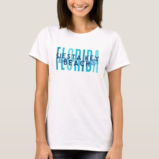T-shirt Siesta Key Beach Floride (Ocean Waves) (Devant)