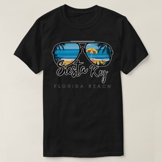 T-shirt Siesta Key Beach Floride Palm Tree lunettes de sol (Design devant)