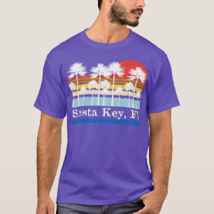 T-shirt Siesta Key Florida Palm Trees Coloblock Graphic Su