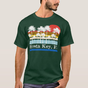T-shirt Siesta Key Florida Palm Trees Coloblock Graphic Su