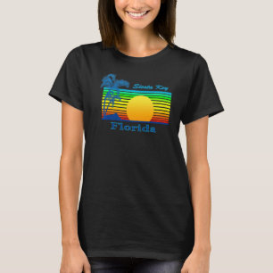 T-shirt Siesta Key Florida Retro Tropical Beach Sunset