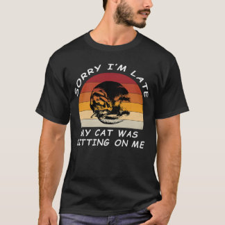 T-shirt Sieste au coucher du soleil : Rêve de chat rétro