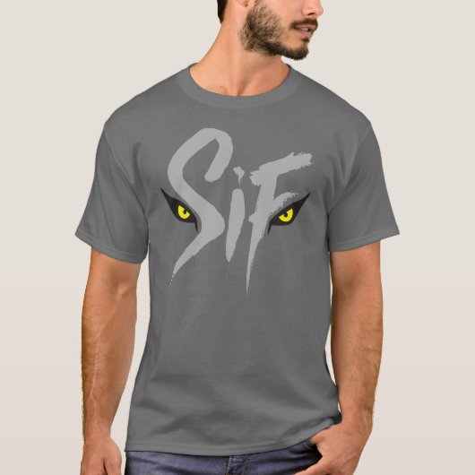 T-shirt Sif, la typographie du grand loup gris (Devant)