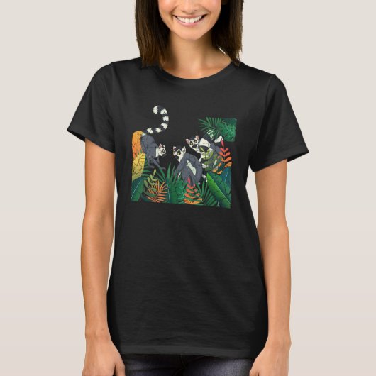 T-shirt Sifakas Vari Zoo Animal Madagascar Tropical Lemur (Devant)