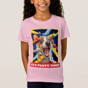 T-Shirt Sifflets de fête pour chien heureux