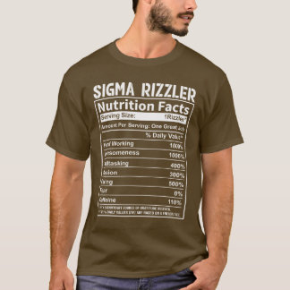 T-shirt Sigma Rizzler Nutrition Fiches Rizz Funny Rizzler 