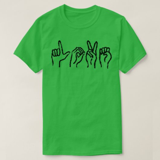 T-shirt Sign Language Love 7 (Design devant)