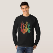 T-shirt Sign Language Love ASL Deaf Hearing Impaired Inter (Devant entier)