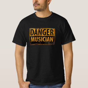 T-shirt Signal d'avertissement DANGER MUSICIEN Metal Rusty