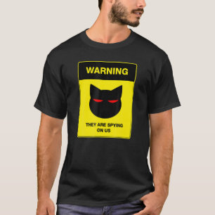 T-shirt Signal d'avertissement de l'espion de chat